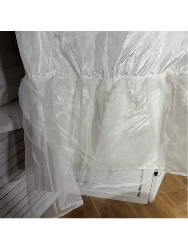 Vintage white lace skirt ruffled petticoat bridal wedding crinoline costume M - Image 4