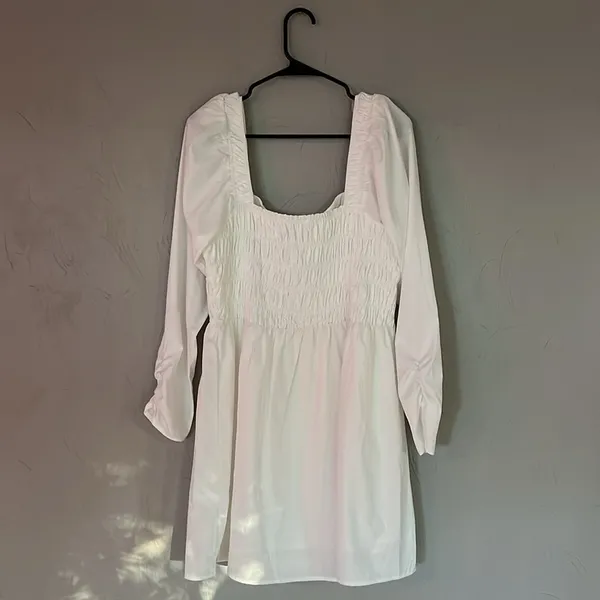 white long sleeve mini dress size XL - Image 4