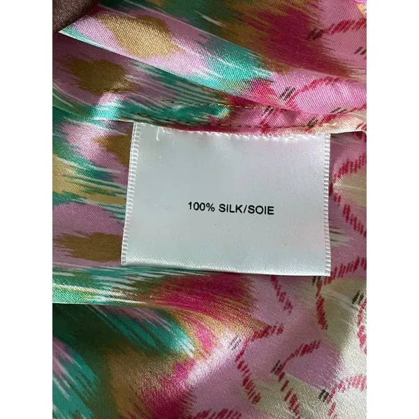 Haute Hippie Silk Crossover Draped Front Top Multicolor Batik Pattern Size Large - Image 7