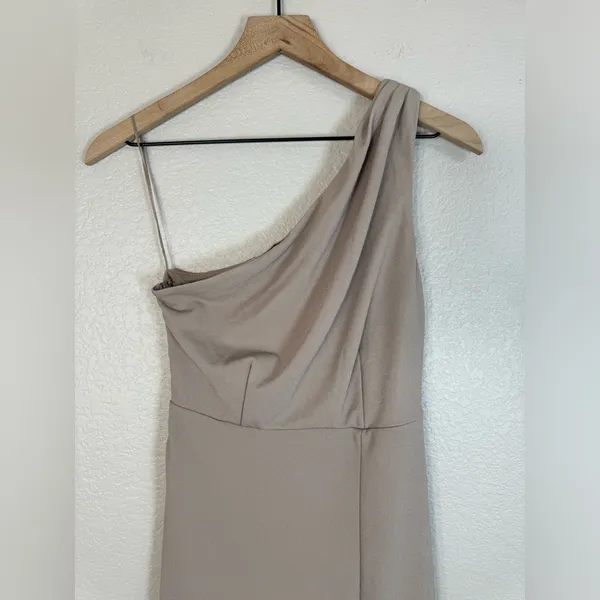 NEW Birdy Grey Kira Bridesmaid Dress With Slit In Chiffon Taupe size XS $105 - Image 7