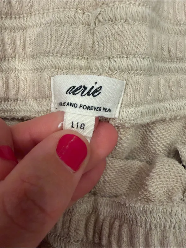 aerie Cream Lounge Shorts Size Large - C73-011 - Image 2