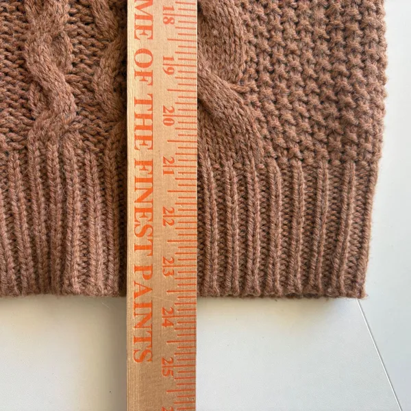 J.Crew Cable Knit Sweater Womens Medium Brown Alpaca Merino Wool‎ Blend 48675 - Image 6