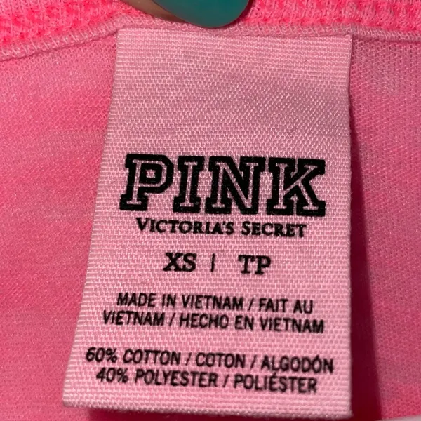 Pink Victoria’s Secret- V Neck T-Shirt XS - Image 2