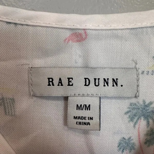 RAE DUNN Womens Pajama Set Sleepwear Tank Shorts Tropical Flamingo Palm‎ Tree M - Image 5
