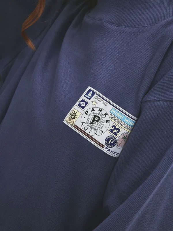 Parke Ribbed Nostalgia Mockneck with Patch S/M - Image 2