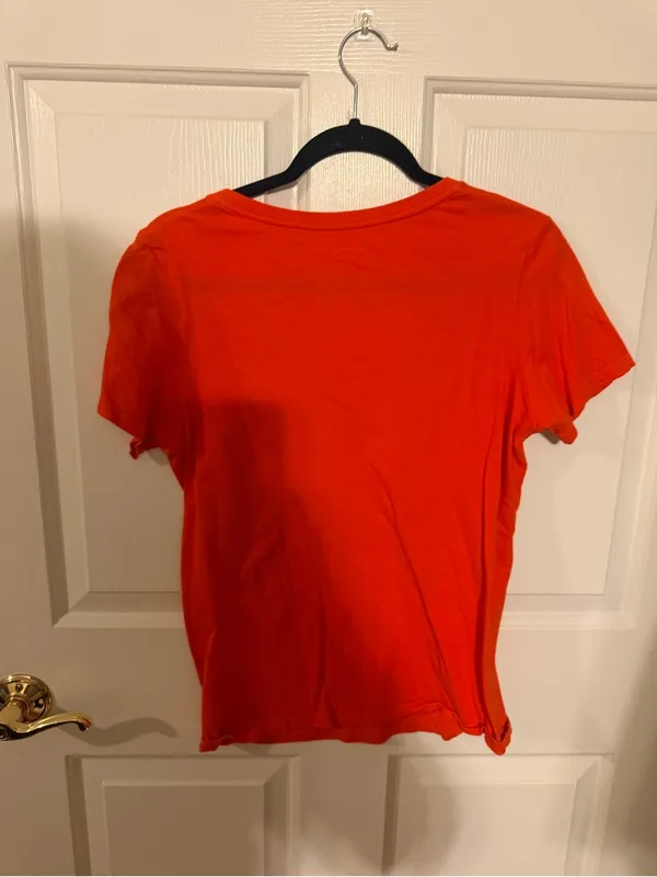 Champion Orange BGSU V-Neck Graphic Tee - Image 3