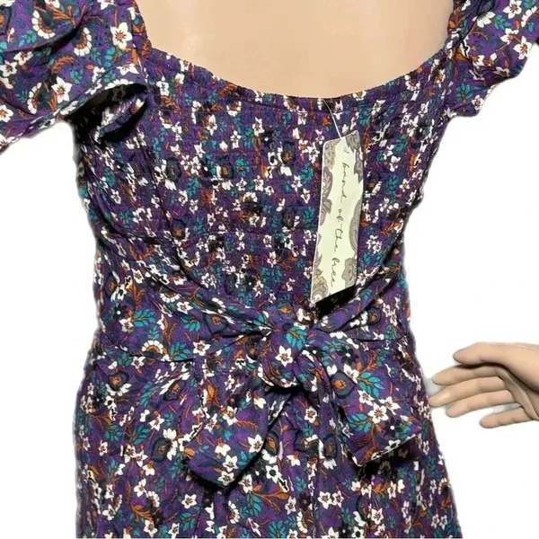 NWT Women’s BAND OF THE FREE Floral Short Sleeve Mini Dress Sz Medium Boho Chic - Image 8