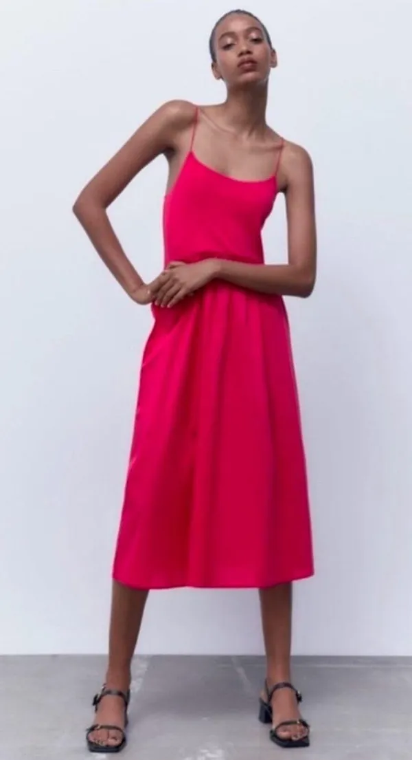 fuchsia pink combination dress - Image 3