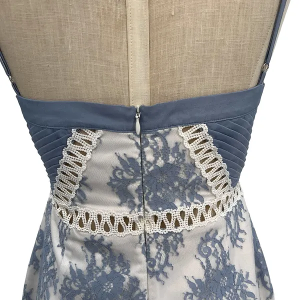 NBD Timantha Lace Bustier Mini Dress‎ Crochet Trim White Blue Size Small - Image 10