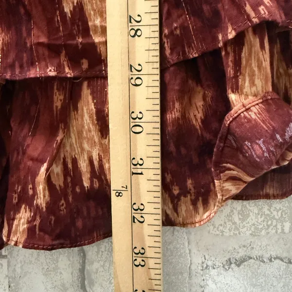 Revolve House of Harlow The Neck Ruffle Mini Dress Long Sleeve Rust Copper Sz M - Image 10