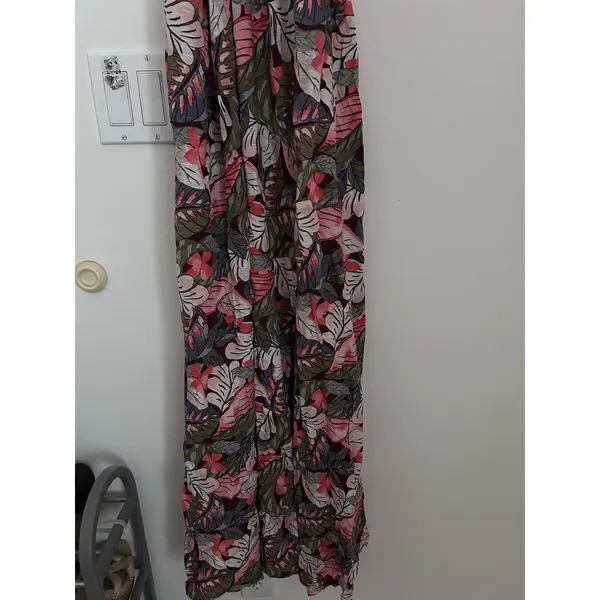 New Women’s Wild Fable Tropical Palm Print Maxi Dres Rayon Stretchy size Medium - Image 2