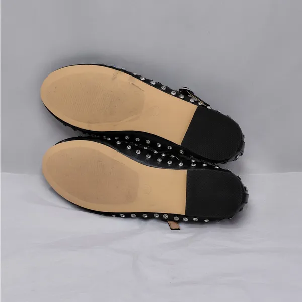 House of Harlow Mary Jane Ballet Flats Size 7.5 Black Rhinestone Y2K Glam Shoes - Image 8