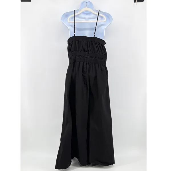 Rachel Parcell Black Halter Maxi Dress Smocked Waist Adjustable Straps L Large - Image 6