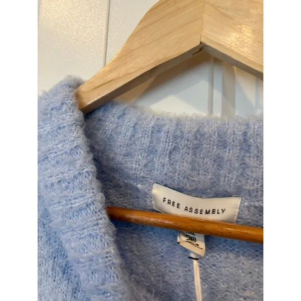 Free Assembly Blue Shimmer Mock Neck Sweater‎ Size XXL - Image 7