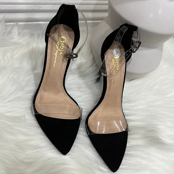 🖤🖤BLACK SUEDE HEELS Black Size 7 - Image 9
