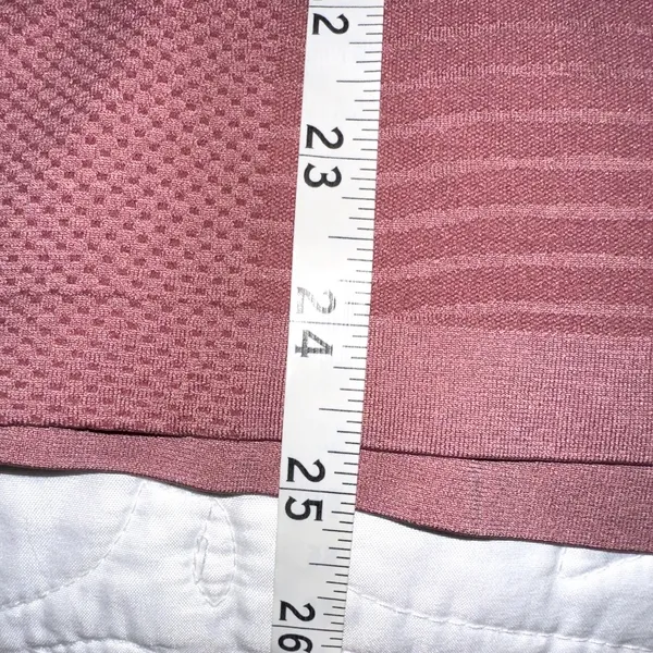 Zyia Active Womens Size Medium Mauve Stripe Long Sleeve Yoga Workout Crew Neck - Image 7