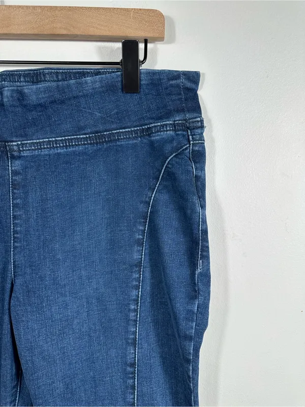 Free People We The Free Double Dutch Pull-On Slit Skinny Jeans Denim Size Medium‎ - Image 7