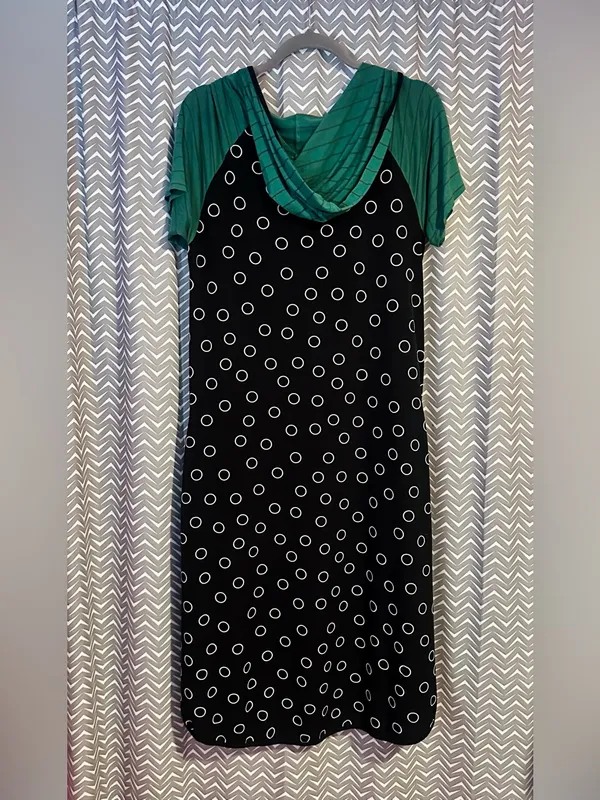 Alembika | Mixed-media Hooded Tunic Dress, size 4 (US 12-14) - Image 4