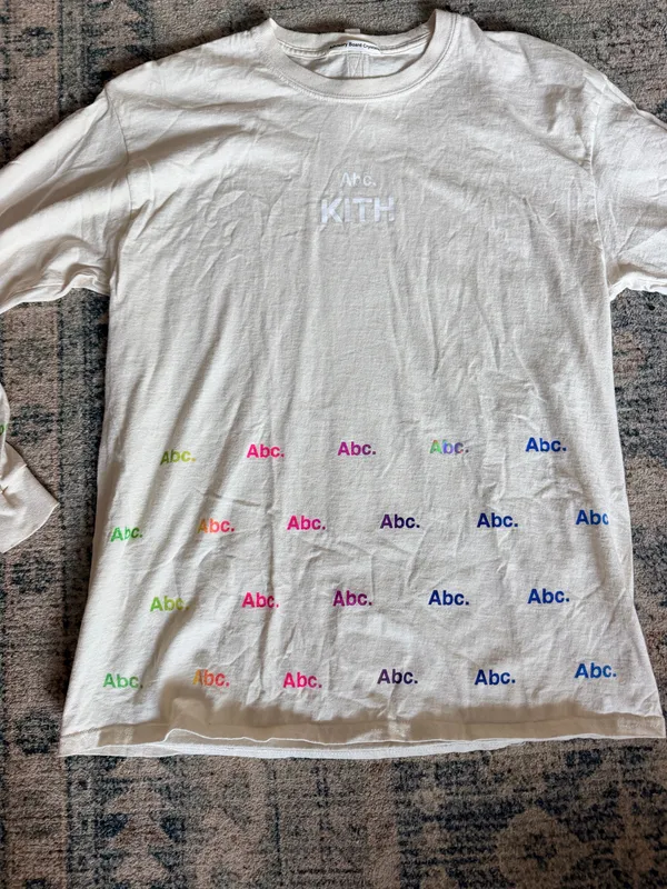 Advisory Board Crystals x Kith long sleeve ABC logo cream multi color shirt S - Image 13