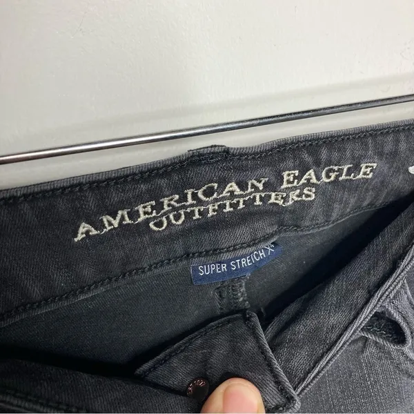 American Eagle Outfitters‎ super low jegging black Gray size 8 - Image 6