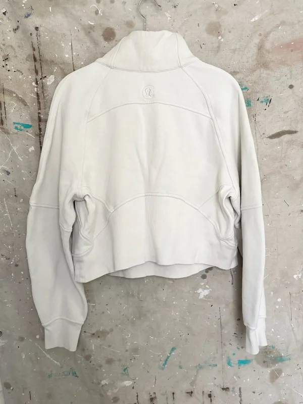 Lululemon Scuba Oversized Funnel Neck Half Zip, Bone - Image 4