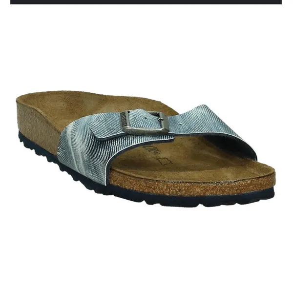 Birkenstock | NEW Madrid Washed Out Jeans Silver Sandals, Size 35‎ EU / 5 US - Image 7