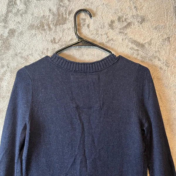 Y2k Hollister Navy Blue Button-Up‎ Cardigan V-Neck Women's Size Large - Image 5
