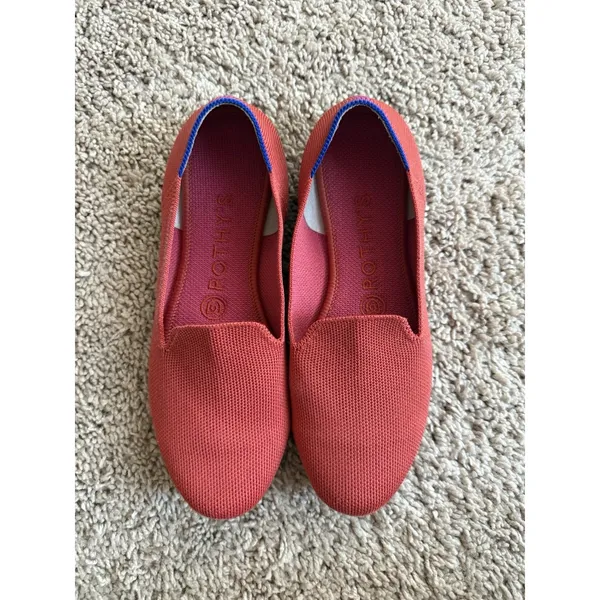 Rothy's Sunset Red‎ Loafer Flats Size 7 Retired Color Slip On Comfort Walking - Image 4