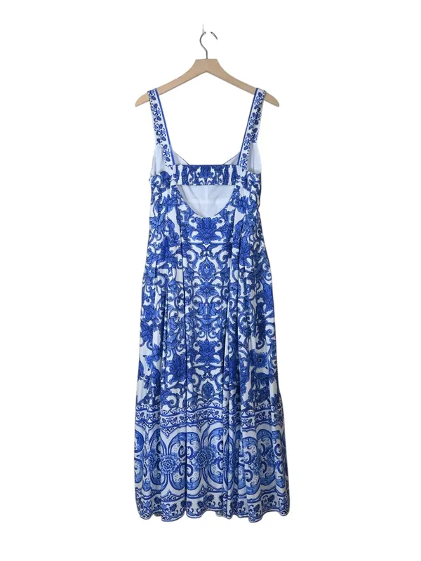 Antonia Melani Women's 8 Gabriela Printed Cotton Poplin Lined Midi Dress - Image 3