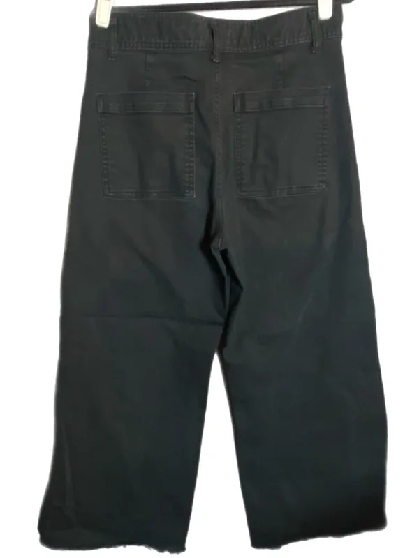 Zara Black High Waisted Career‎ Modest capsule Wide Leg Black Pants Normcore 10 - Image 10