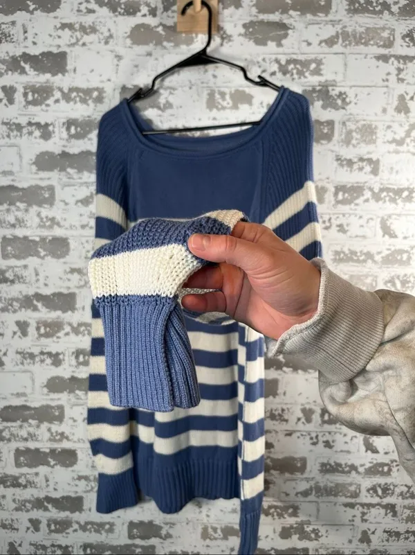 Aerie | women striped rolled neck knitted sweater square neck - Image 7