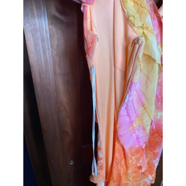 Princess Polly Lars Maxi Dress Orange Multi Tie Dye Ruffle Slip Dress Resort 6 - Image 4