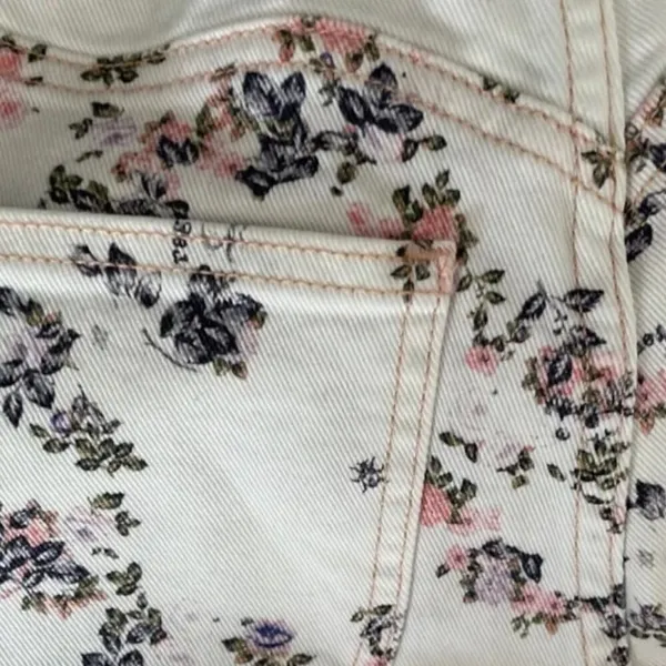 rag & bone Floral Ellie Denim White 24‎ Purple Pink Shorts - Image 6