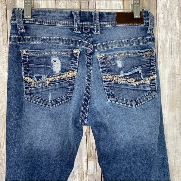 BKE Culture Distressed Pockets Bootcut Jeans •26 - Image 5