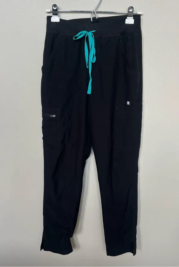FIGS Yola Free X Lined Scrub Pants Black STYLE W23SW2007T Size Small Tall - Image 6
