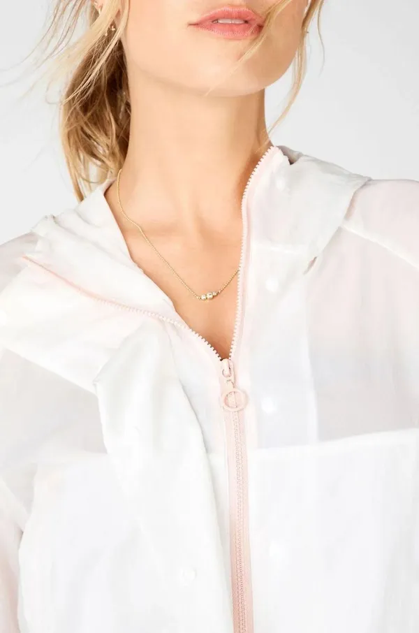 Fabletics White & Pink Windbreaker Jacket - Image 3