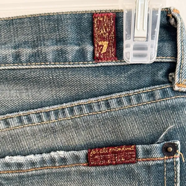 7 For All Mankind Blue Flare Jeans - Image 4