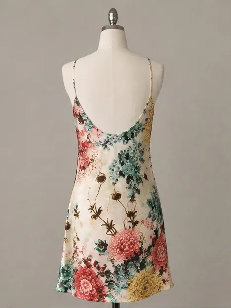 Natori Abstract Floral Satin Cowl Neck Slip Dress Women Sz XL - Image 9