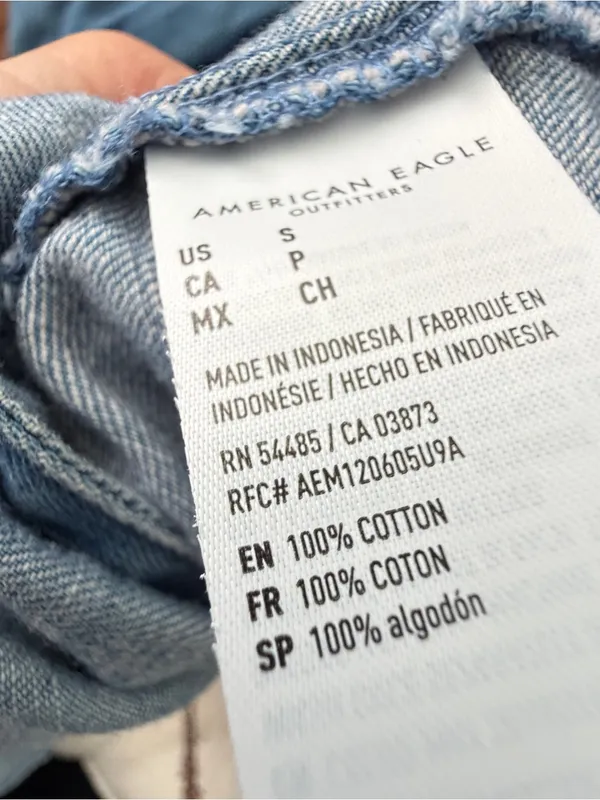 NEW American Eagle Denim Babydoll Dress SMALL Long Sleeve Button Down Blue Jean - Image 8