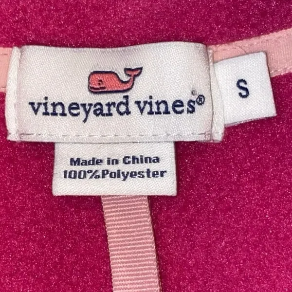 Vineyard Vines Pink Fleece Vest Womens Small Full Zip‎ Sherpa Preppy Outdoor - Image 5