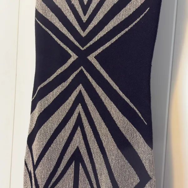 Bisou Bisou Dress M Michele Bohbot Metallic Art Deco Bodycon Mini Holiday Party - Image 8