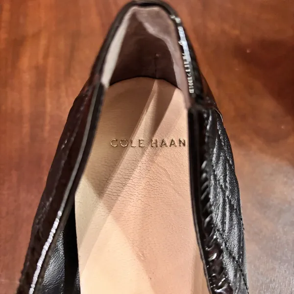 Cole Haan NikeAir Quilted‎ Leather Wedge Flats Black Womens 8 Comfort - Image 9