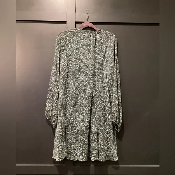 Joie Limited Edition Balloon Long Sleeve Green Flowy Chiffon Fall Dress Xxl - Image 5