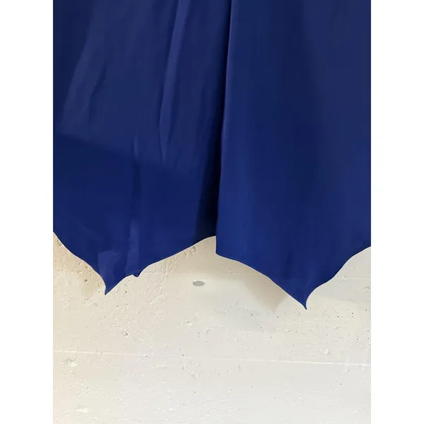 Amanda Uprichard Dress Womens XS Blue Sleeveless V Neck Handkerchief Hem Dress - Image 3