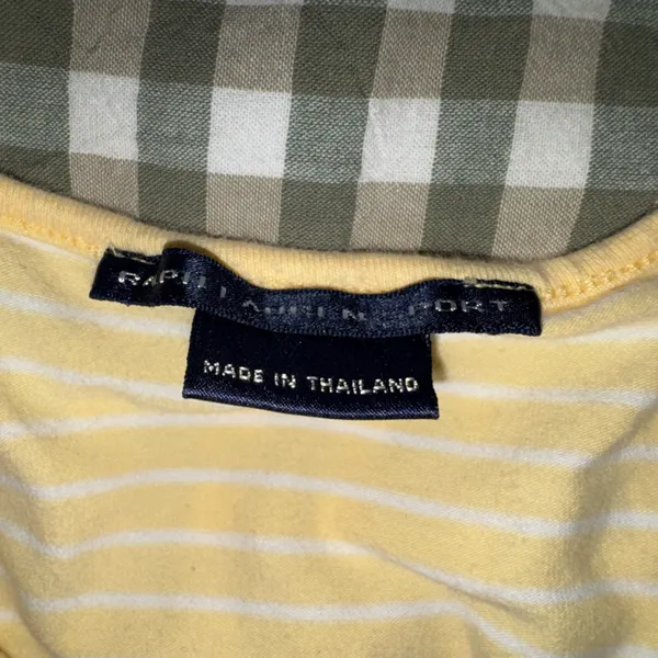 Ralph Lauren Sport Yellow Striped V-Neck Shirt - Image 3