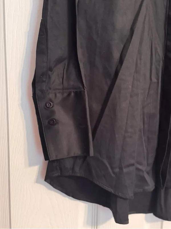 Etcetera Black Tailored Button Down Long Sleeve Collared Tunic Shirt Dress Sz 4 - Image 4
