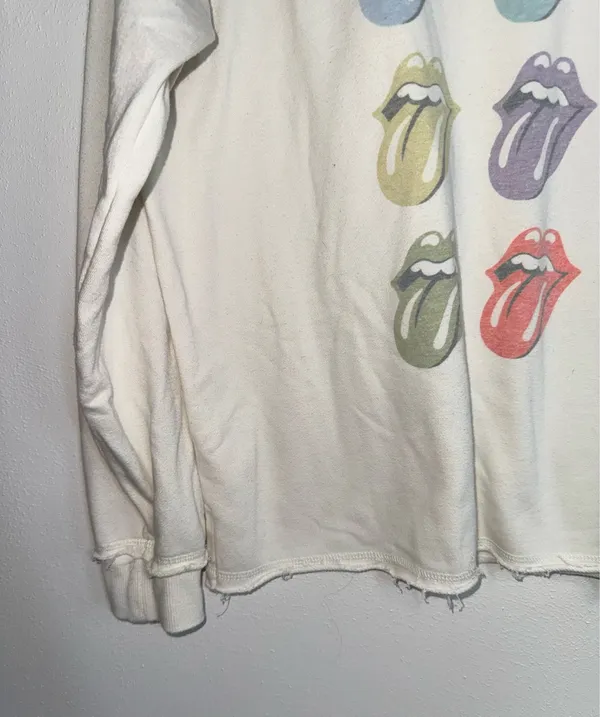 Maurices The Rolling Stones Sweatshirt Cream Multi Band Graphic - Image 6