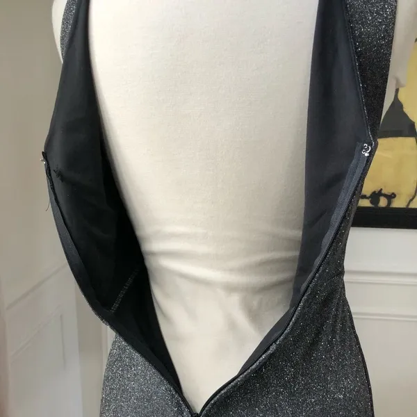 Max & Ash Dress Black Silver Glitter NWT M L - Image 3