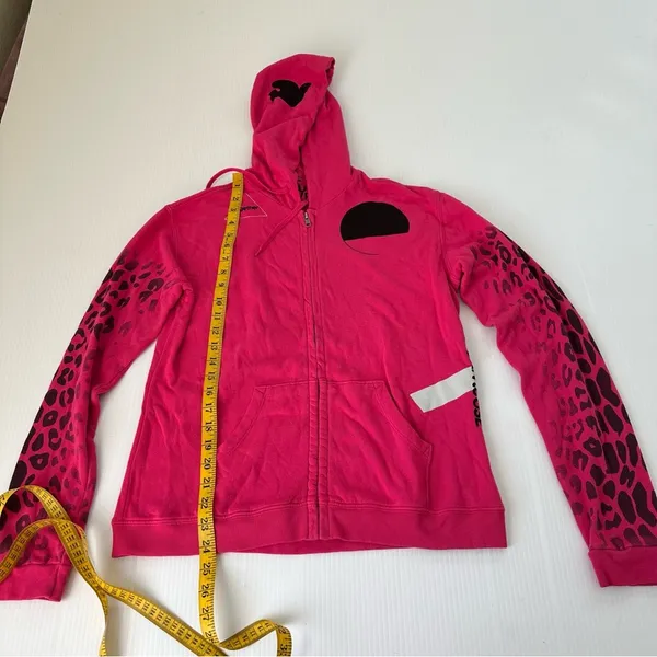 Free City Leopard Zip Hoodie Fuschia, S - Image 7