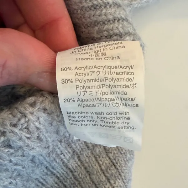 J.Crew Women Gray Chunky Cable Knit Medium Sweater - C1-004 - Image 6